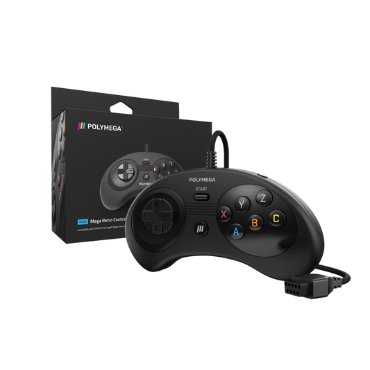 Polymega RC03 メガドライブ/Genesis互換 オリジナルポート対応 有線ゲームコントローラー 2.4mケーブル HOMEボタン搭載 [EM03モジュール同梱版と同仕様] PM-RC03-01