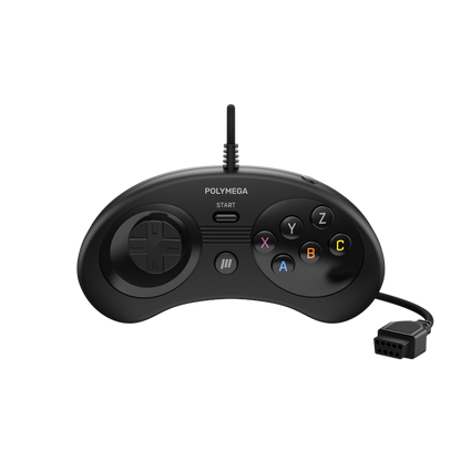 Polymega RC03 メガドライブ/Genesis互換 オリジナルポート対応 有線ゲームコントローラー 2.4mケーブル HOMEボタン搭載 [EM03モジュール同梱版と同仕様] PM-RC03-01