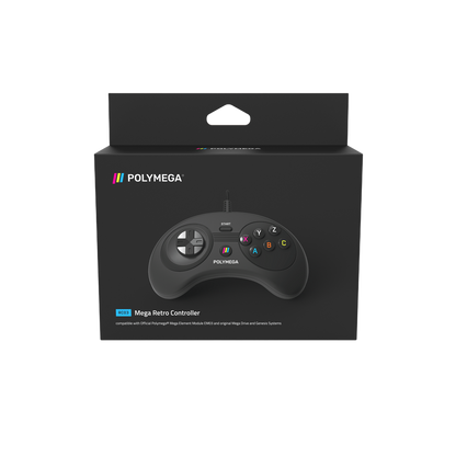 Polymega RC03 メガドライブ/Genesis互換 オリジナルポート対応 有線ゲームコントローラー 2.4mケーブル HOMEボタン搭載 [EM03モジュール同梱版と同仕様] PM-RC03-01