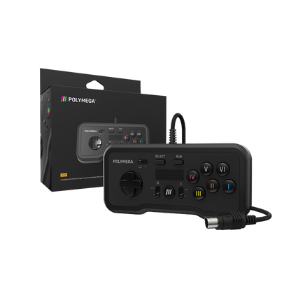 Polymega RC04 PCエンジン/TurboGrafx-16互換 有線コントローラー 2/6ボタンモード切替 ターボ機能搭載 2.4mケーブル [EM04モジュール同梱版と同仕様] PM-RC04-01