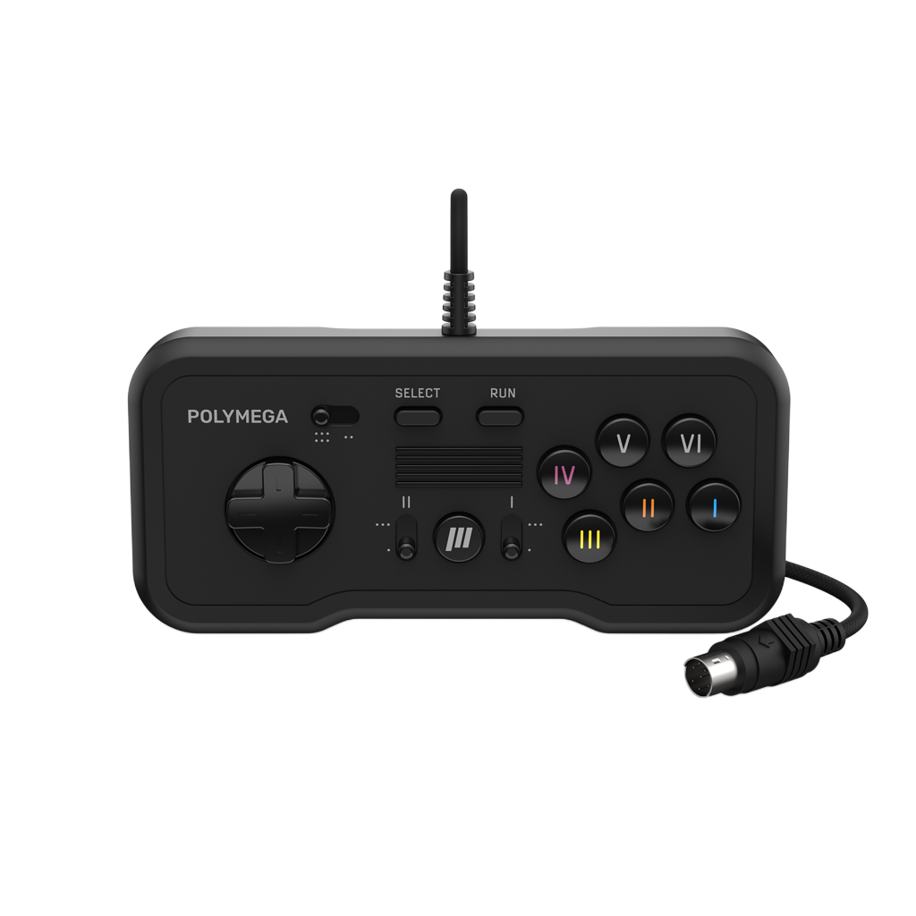 Polymega RC04 PCエンジン/TurboGrafx-16互換 有線コントローラー 2/6ボタンモード切替 ターボ機能搭載 2.4mケーブル [EM04モジュール同梱版と同仕様] PM-RC04-01