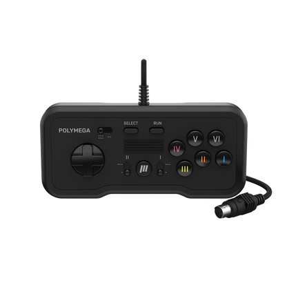 Polymega RC04 PCエンジン/TurboGrafx-16互換 有線コントローラー 2/6ボタンモード切替 ターボ機能搭載 2.4mケーブル [EM04モジュール同梱版と同仕様] PM-RC04-01