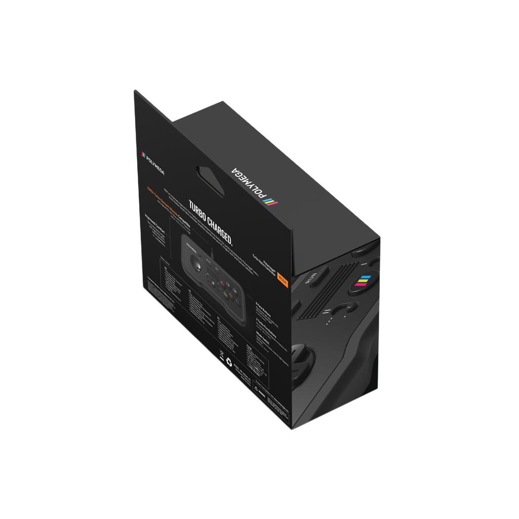 Polymega RC04 PCエンジン/TurboGrafx-16互換 有線コントローラー 2/6ボタンモード切替 ターボ機能搭載 2.4mケーブル [EM04モジュール同梱版と同仕様] PM-RC04-01