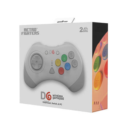 Retro Fighters® D6 Dreamcast｜Dreamcast®/Nintendo Switch™/Switch 2™/PC対応 ワイヤレス6ボタンファイティングコントローラー 2.4GHzワイヤレス Kailh® 超低遅延 全2色