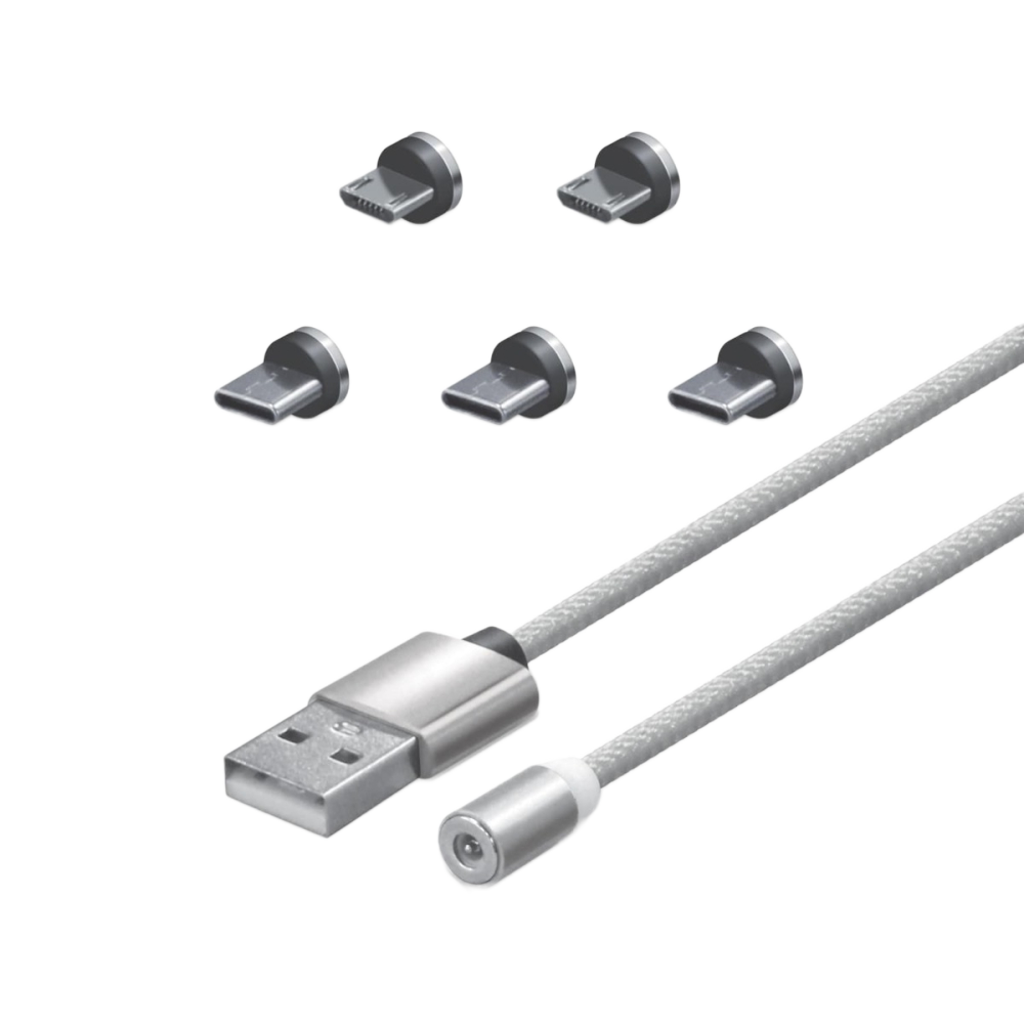Hyperkin Armor3™ マグネット式充電ケーブルセット シルバー（USB Type-C &amp; Micro USB） – 6ピース