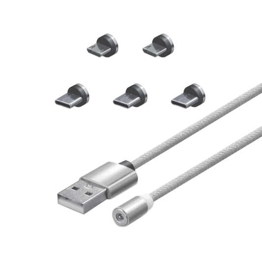 Hyperkin Armor3™ マグネット式充電ケーブルセット シルバー（USB Type-C &amp; Micro USB） – 6ピース