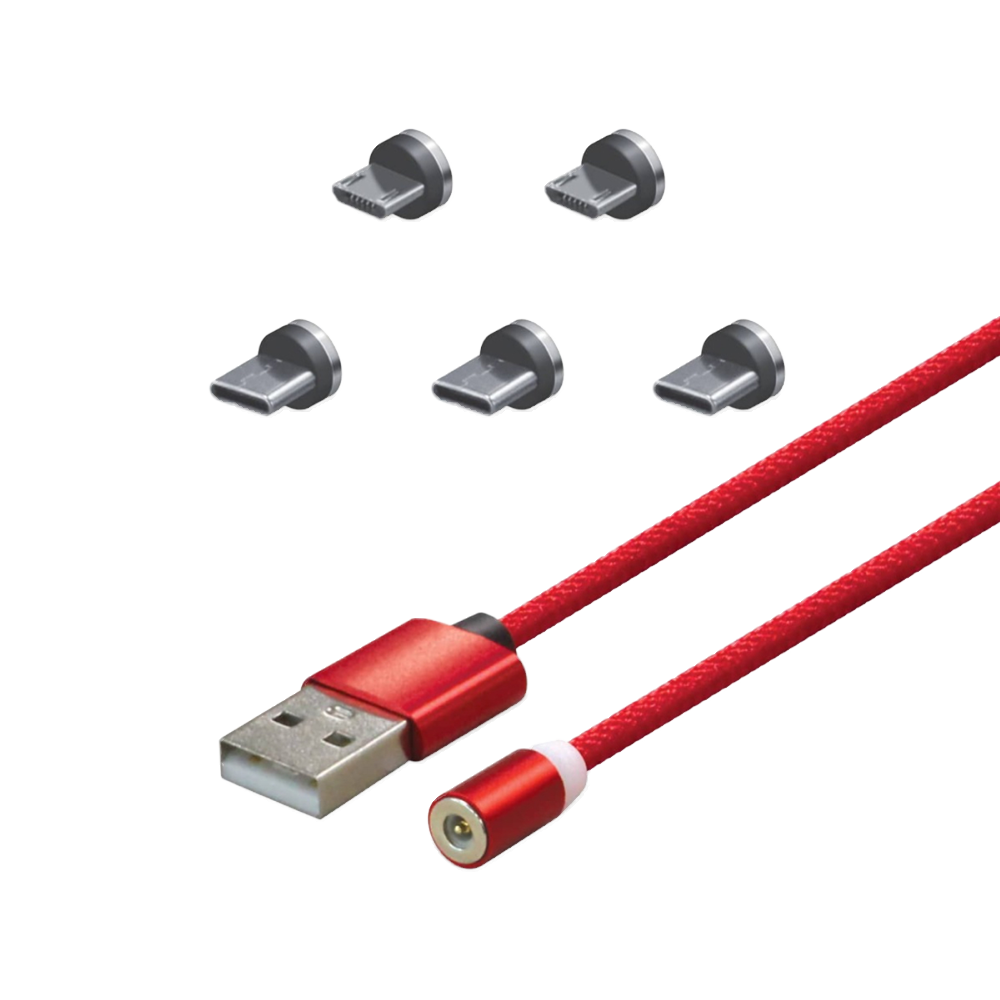 Hyperkin Armor3™ マグネット式充電ケーブルセット レッド（USB Type-C &amp; Micro USB） – 6ピース