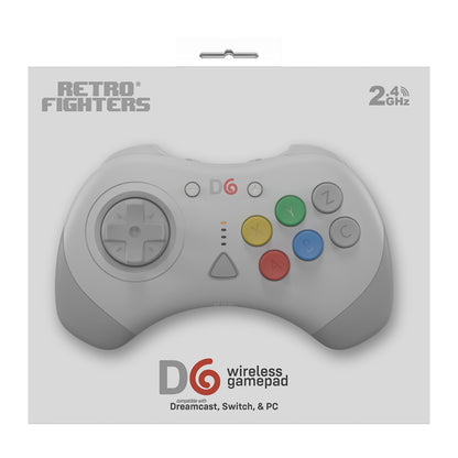 Retro Fighters® D6 Dreamcast｜Dreamcast®/Nintendo Switch™/Switch 2™/PC対応 ワイヤレス6ボタンファイティングコントローラー 2.4GHzワイヤレス Kailh® 超低遅延 全2色