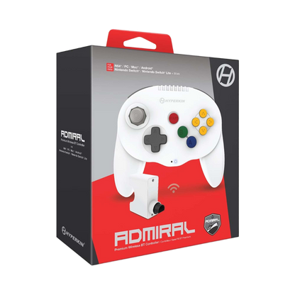 Hyperkin Admiral Premium BT Controller N64専用Bluetoothワイヤレスコントローラー Switch PC対応 2ハンドルデザイン 全4色 ハイパーキン