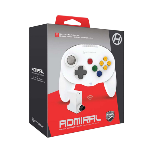 Hyperkin Admiral Premium BT Controller N64専用Bluetoothワイヤレスコントローラー Switch PC対応 2ハンドルデザイン 全4色 ハイパーキン