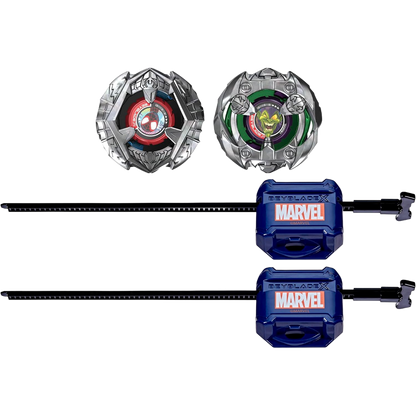 ベイブレードX マーベル コラボ マイルス・モラレス 1-60GN VS グリーン・ゴブリン 9-80HT 対戦セット BEYBLADE X MARVEL スパイダーマン ディフェンスタイプ バランスタイプ ランチャー2個付属 右回転 Hasbro 海外版