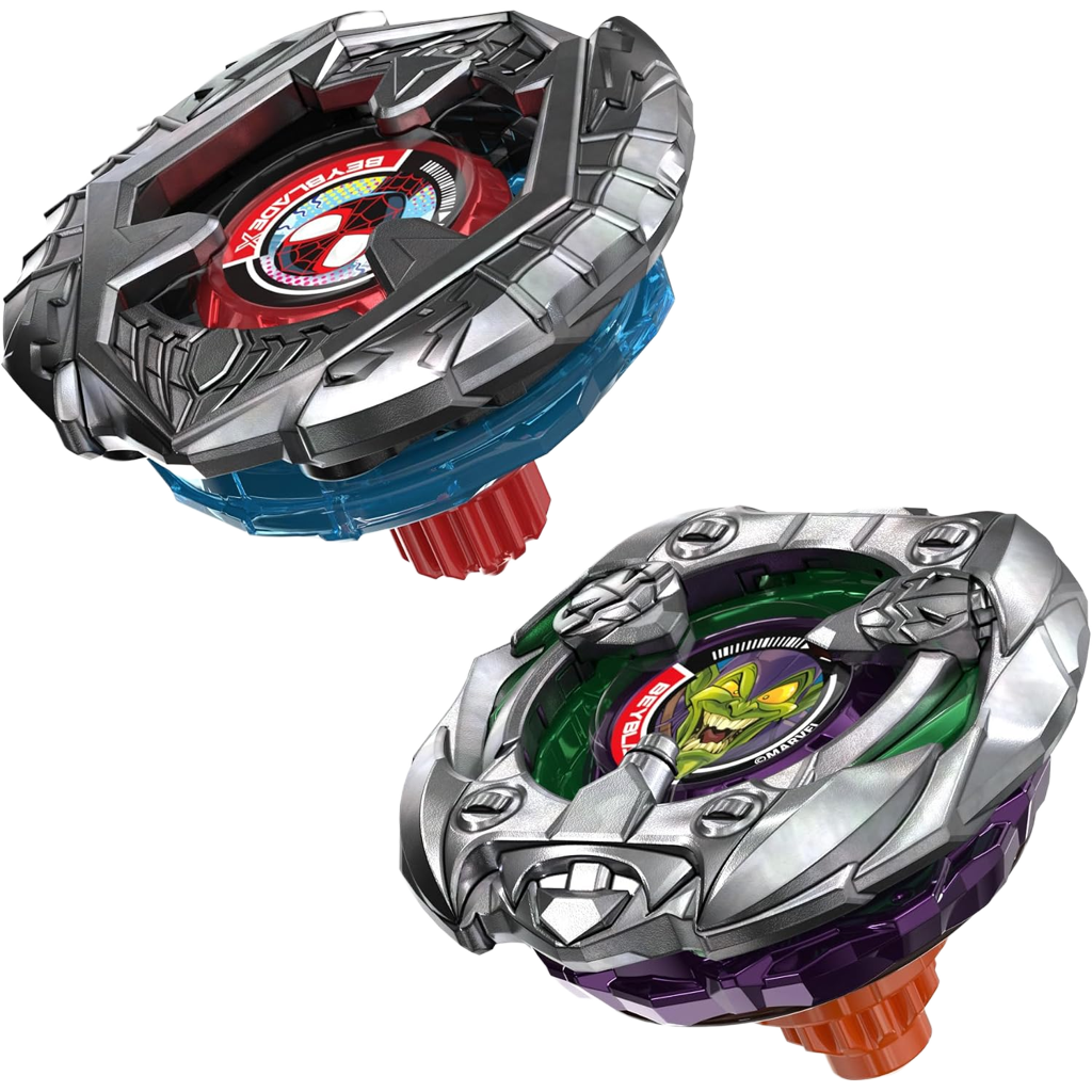 ベイブレードX マーベル コラボ マイルス・モラレス 1-60GN VS グリーン・ゴブリン 9-80HT 対戦セット BEYBLADE X MARVEL スパイダーマン ディフェンスタイプ バランスタイプ ランチャー2個付属 右回転 Hasbro 海外版