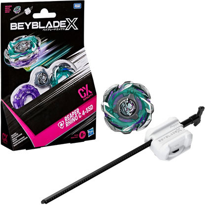 ベイブレードX リーパーライノ C 4-55D CX スターターパック ランチャー付属 BEYBLADE X Reaper Rhino ディフェンスタイプ 右回転 3分割CXブレード カスタマイズ Hasbro 海外版