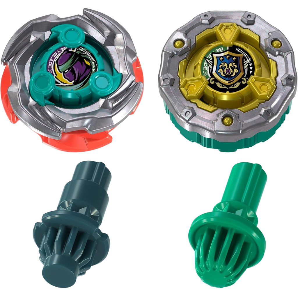 ベイブレードX スニークアタック バトルセット。突然せり上がるレールを備えた専用スタジアムに、ランパートイージスGBとカッターシノビLF、ランチャー2個が付属。これひと箱ですぐに対戦を始められるHasbro海外版です。