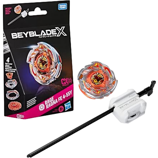 ベイブレードX レイジラグナ FE 4-55Y CXインフィニティ スターターパック ランチャー付属 BEYBLADE X Rage Ragna スタミナタイプ 4分割ブレード カスタマイズ Hasbro 海外版