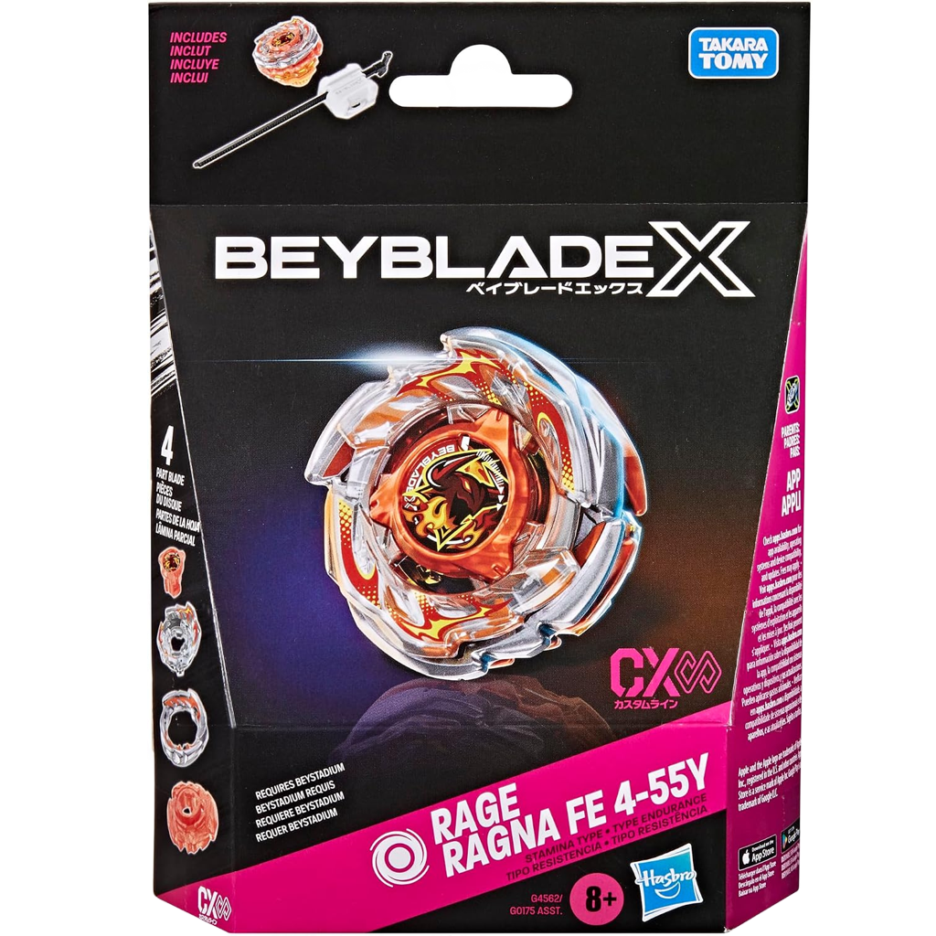 ベイブレードX レイジラグナ FE 4-55Y CXインフィニティ スターターパック ランチャー付属 BEYBLADE X Rage Ragna スタミナタイプ 4分割ブレード カスタマイズ Hasbro 海外版