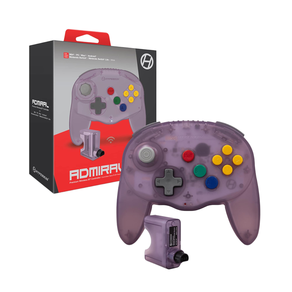 Hyperkin Admiral Premium BT Controller N64専用Bluetoothワイヤレスコントローラー Switch PC対応 2ハンドルデザイン 全4色 ハイパーキン