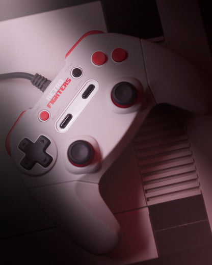Retro Fighters JAB Gamepad（ジャブ ゲームパッド）｜NES/PC/Mac対応 次世代有線ゲームパッド 改良テクスチャーDパッド アナログスティック搭載 ターボ機能 ショルダーボタン＆トリガー 6フィートロングケーブル グレー