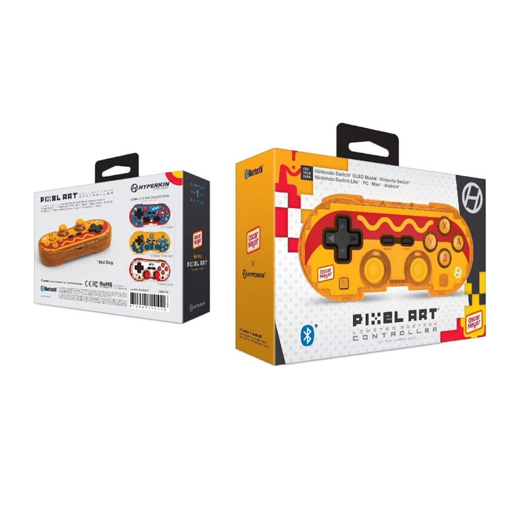 Hyperkin 限定版 ピクセルアート Bluetooth ワイヤレスゲームコントローラー｜公式オスカーマイヤー（ホットドッグ）エディション