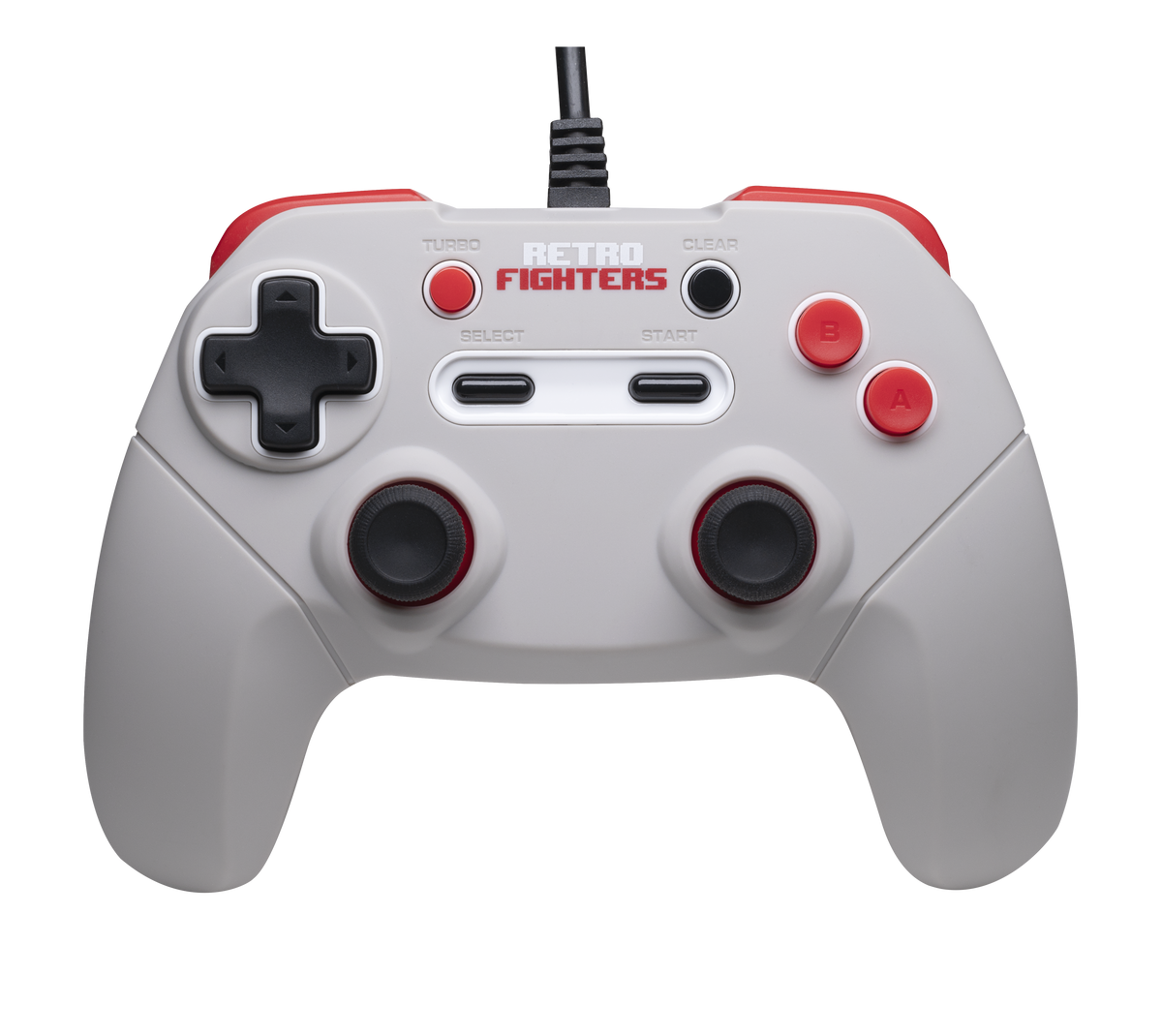 Retro Fighters JAB Gamepad（ジャブ ゲームパッド）｜NES/PC/Mac対応 次世代有線ゲームパッド 改良テクスチャーDパッド アナログスティック搭載 ターボ機能 ショルダーボタン＆トリガー 6フィートロングケーブル グレー
