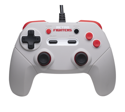 Retro Fighters JAB Gamepad（ジャブ ゲームパッド）｜NES/PC/Mac対応 次世代有線ゲームパッド 改良テクスチャーDパッド アナログスティック搭載 ターボ機能 ショルダーボタン＆トリガー 6フィートロングケーブル グレー