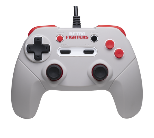 Retro Fighters JAB Gamepad（ジャブ ゲームパッド）｜NES/PC/Mac対応 次世代有線ゲームパッド 改良テクスチャーDパッド アナログスティック搭載 ターボ機能 ショルダーボタン＆トリガー 6フィートロングケーブル グレー
