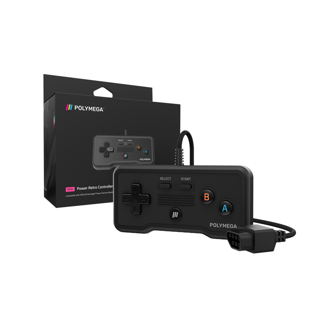 Polymega RC01 ファミコン/NES互換 オリジナルポート対応 有線ゲームコントローラー 2.4mケーブル HOMEボタン搭載 [EM01モジュール同梱版と同仕様] PM-RC01-01