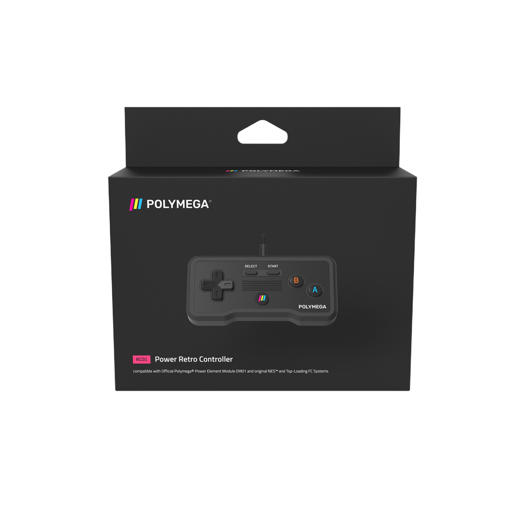 Polymega RC01 ファミコン/NES互換 オリジナルポート対応 有線ゲームコントローラー 2.4mケーブル HOMEボタン搭載 [EM01モジュール同梱版と同仕様] PM-RC01-01