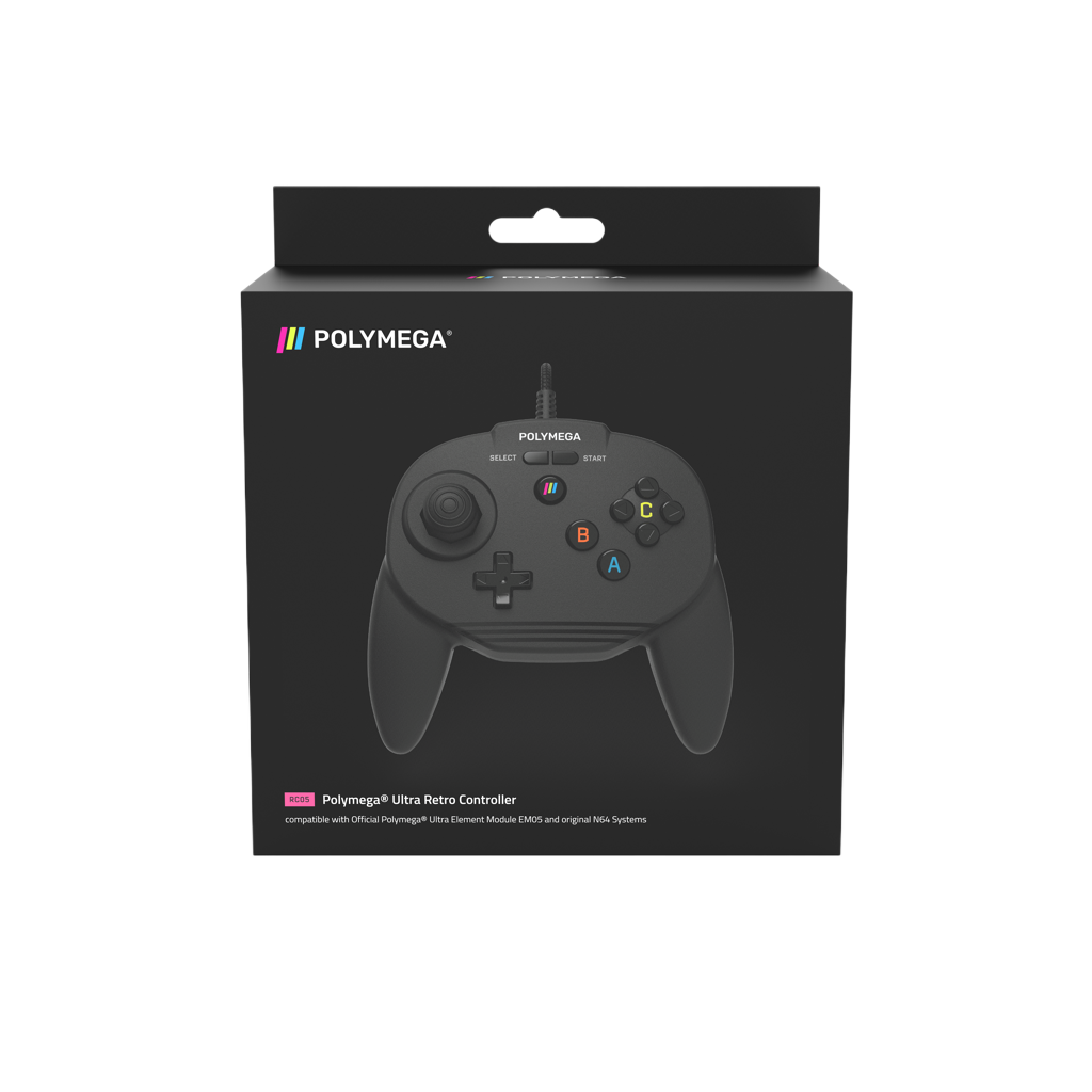 Polymega RC05 ニンテンドー64互換 有線コントローラー ランブル/メモリパック対応 2.4mケーブル [EM05モジュール同梱版と同仕様] PM-RC05-01
