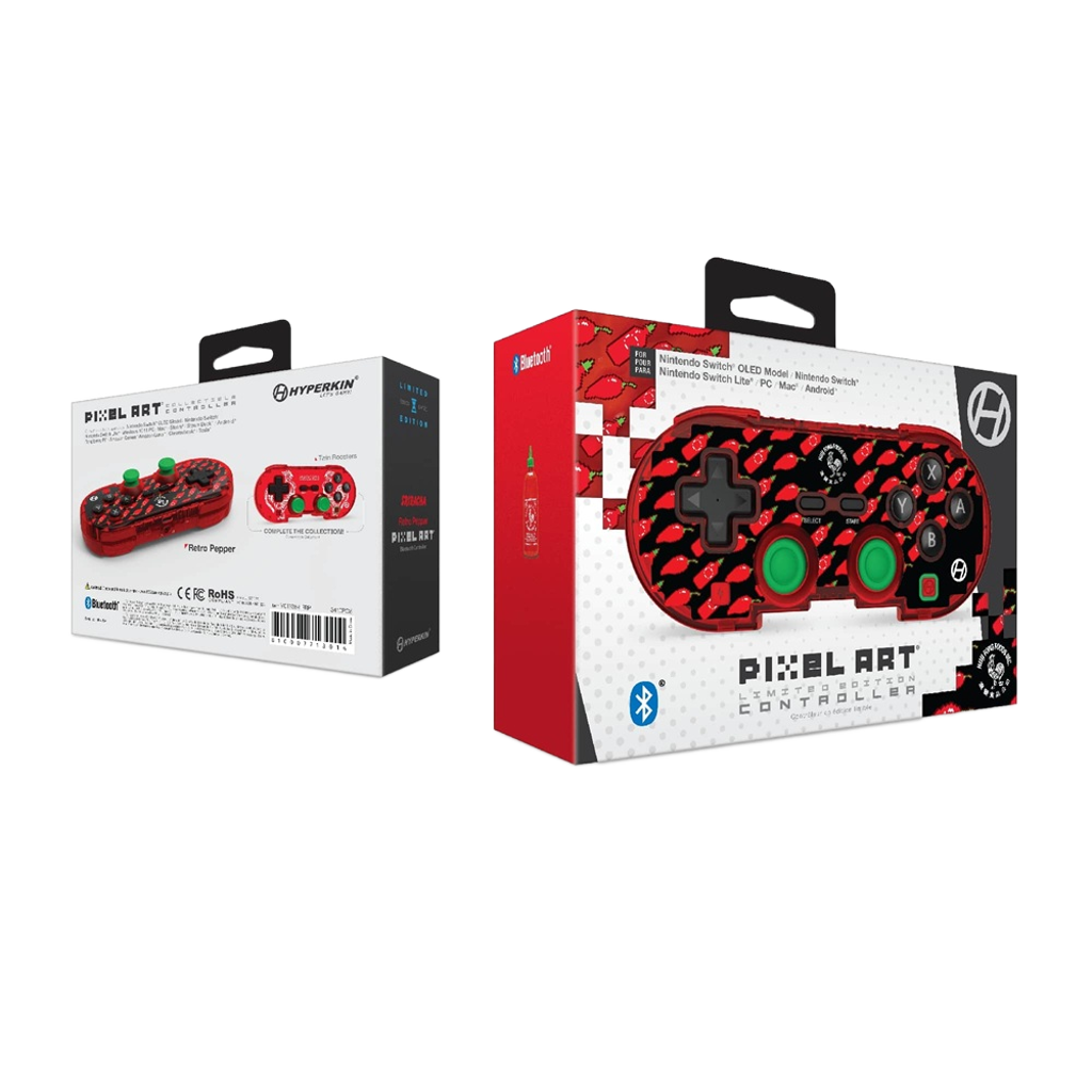 Hyperkin 限定版 ピクセルアート Bluetooth ワイヤレスゲームコントローラー｜公式シラチャ（レトロペッパー）エディション