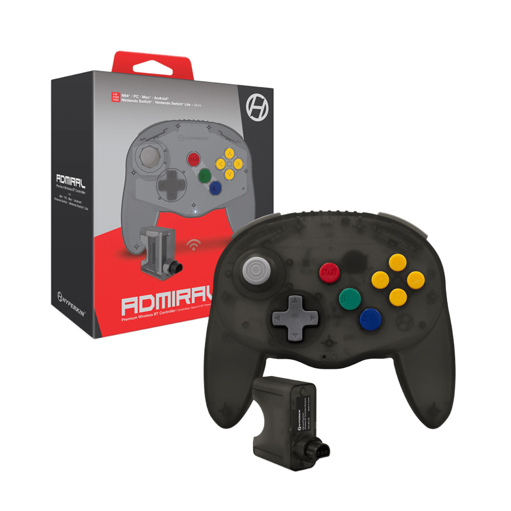 Hyperkin Admiral Premium BT Controller N64専用Bluetoothワイヤレスコントローラー Switch PC対応 2ハンドルデザイン 全4色 ハイパーキン