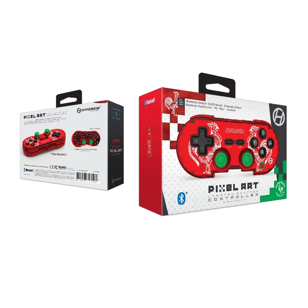 Hyperkin 限定版 Bluetooth ワイヤレスコントローラー｜ピクセルアートデザイン＆公式Srirachaツインルースターモチーフ