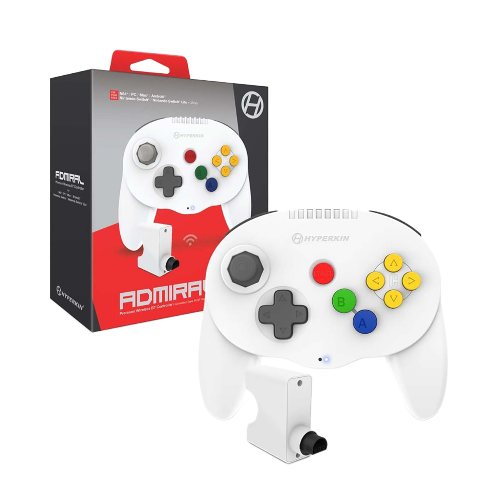 Hyperkin Admiral Premium BT Controller N64専用Bluetoothワイヤレスコントローラー Switch PC対応 2ハンドルデザイン 全4色 ハイパーキン