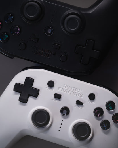 RETRO FIGHTERS Defender ワイヤレスコントローラー  PS1/PS2/PS3対応、圧力認識型ボタン、バイブレーション機能、ターボ機能搭載、USB Type-C充電ケーブル付属