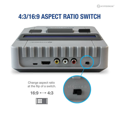 Hyperkin SupaRetroN HD レトロゲーム互換機 HDMI対応 720p HD出力 スーパーファミコン SNES対応 実機コントローラー接続可能 グレー